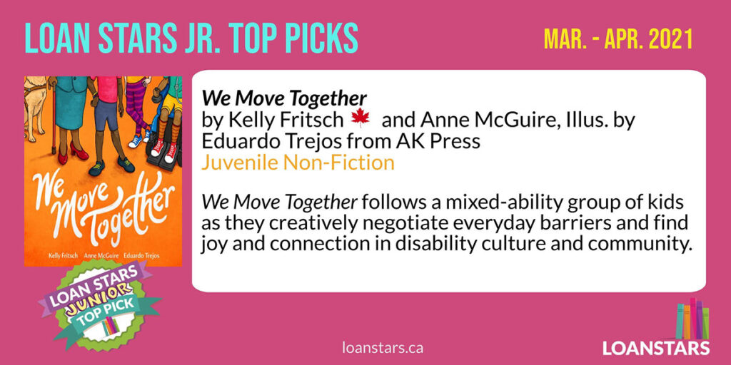 Web banner showing We Move Together as LoanStars Jr. Top Pick for Mar.-Apr. 2021